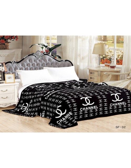 Плед чорного кольору з візерунком (200х220 см.)