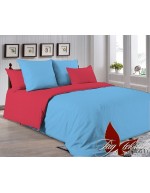 Постель полуторная бордово-голубого цвета