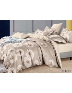 Постіль полуторна бежевого кольору з квітами