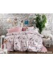 Полуторний комплект постільної білизни рожевого кольору з метеликами, Ранфорс