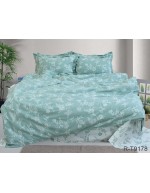 Постель полуторная бирюзового цвета с цветочным принтом