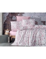 Постель полуторная розового цвета с цветами