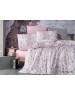 Полуторный комплект постельного белья розового цвета с цветами, Ранфорс