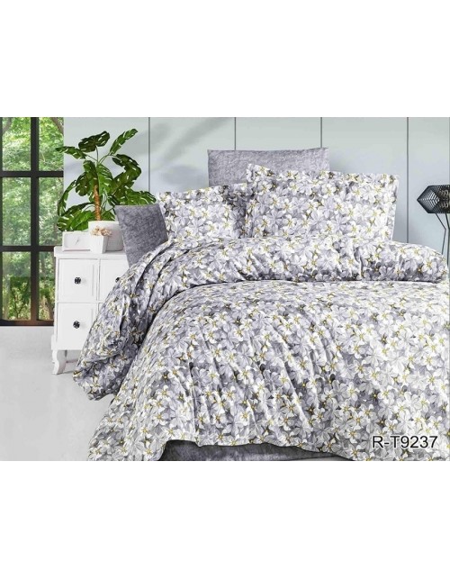 Полуторний комплект постільної білизни з квітковим принтом, Ранфорс