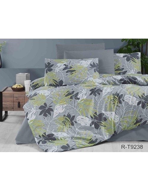 Полуторний комплект постільної білизни з великим листям, Ранфорс