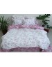 Полуторний комплект постільної білизни рожевого кольору з квітковим принтом, Ранфорс