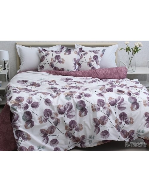 Полуторний комплект постільної білизни з квітковим принтом, Ранфорс