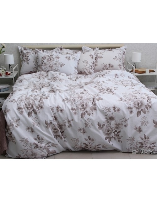 Полуторний комплект постільної білизни з квітковим принтом, Ранфорс
