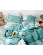 Постіль полуторна бірюзового кольору з бджолами
