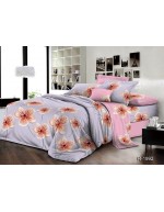 Постель полуторная серого цвета с цветами