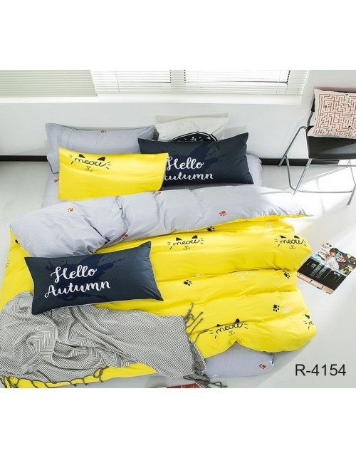 Полуторный комплект постельного белья из котиками, Ранфорс