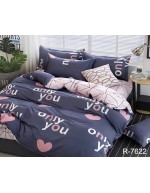 Постель полуторная с сердцами