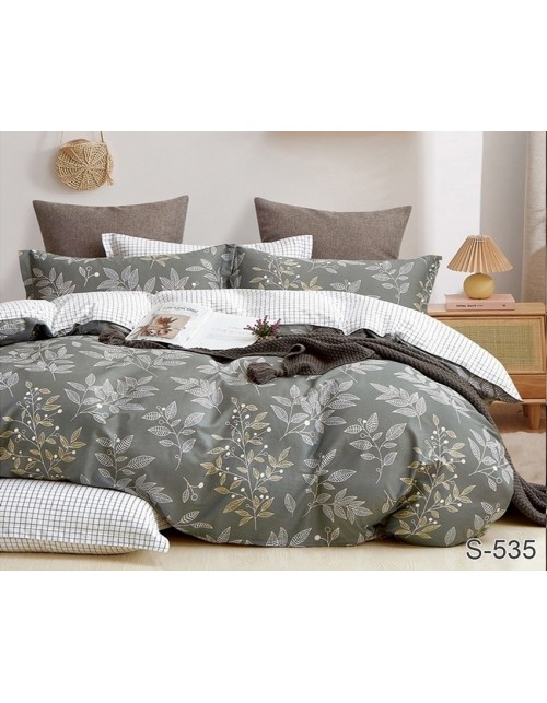 Полуторний комплект постільної білизни з квітковим принтом, Сатин люкс