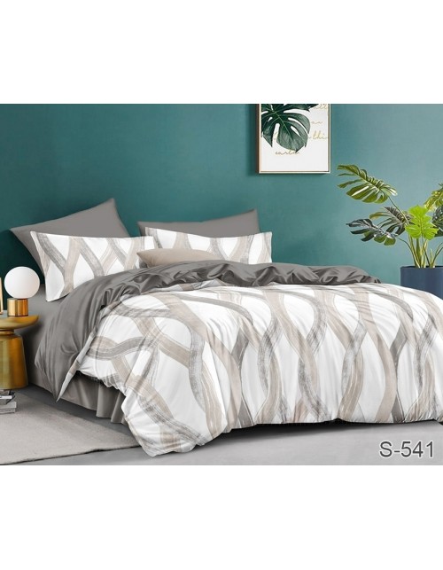 Полуторний комплект постільної білизни з візерунком, Сатин люкс