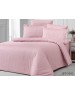 Полуторный комплект постельного белья однотонная розового цвета, Сатин страйп