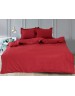 Полуторний комплект постільної білизни однотонна червоного кольору, Сатин люкс