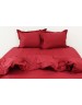 Полуторний комплект постільної білизни однотонна червоного кольору, Сатин люкс