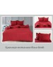 Полуторний комплект постільної білизни однотонна червоного кольору, Сатин люкс
