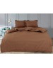 Полуторний комплект постільної білизни однотонна коричневого кольору, Сатин люкс