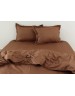 Полуторний комплект постільної білизни однотонна коричневого кольору, Сатин люкс