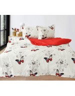 Постіль полуторна білого кольору з метеликами