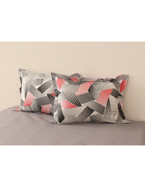 Полуторний комплект постільної білизни різнокольорові з абстрактним візерунком, Ранфорс