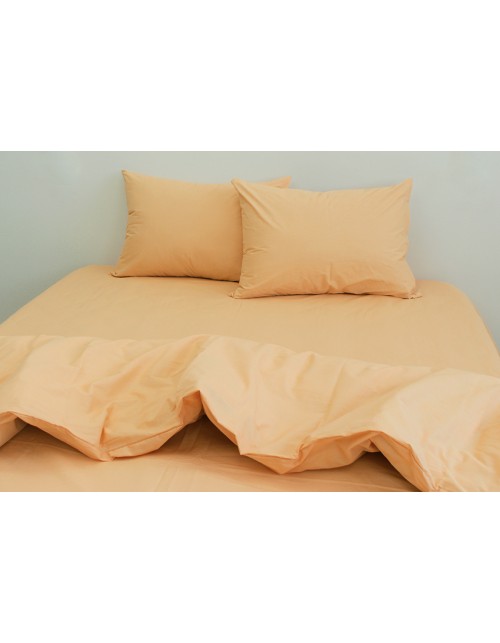 Полуторний комплект постільної білизни пісочного кольору, Ранфорс