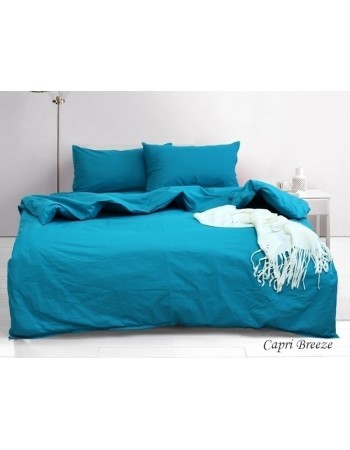 Постіль полуторна однотонна синього кольору