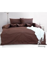 Постіль полуторна однотонна темно-коричневого кольору