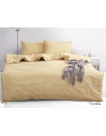 Постіль полуторна однотонна ванільного кольору