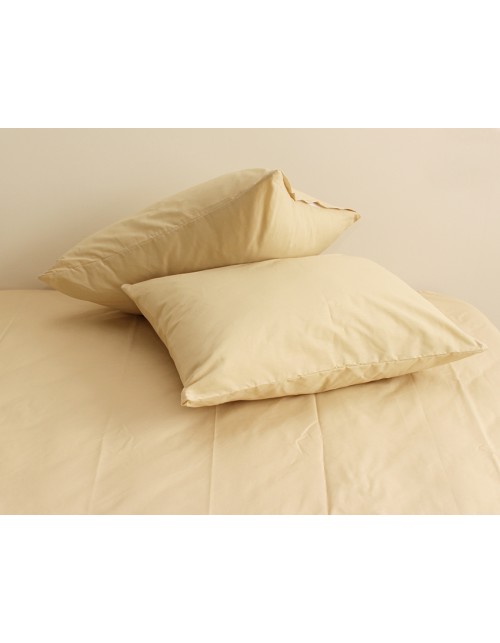 Полуторний комплект постільної білизни однотонна ванільного кольору, Ранфорс