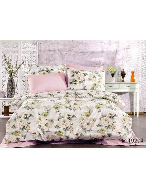 Полуторный комплект постельного белья с цветочным принтом, Ранфорс
