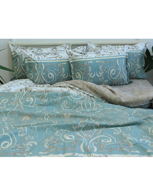 Полуторный комплект постельного белья с абстрактным принтом, Ранфорс