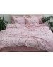 Полуторний комплект постільної білизни рожевого кольору з квітами, Ранфорс