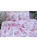 Полуторний комплект постільної білизни рожевого кольору з квітами, Ранфорс