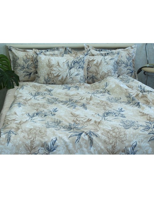 Полуторний комплект постільної білизни з квітковим візерунком, Ранфорс