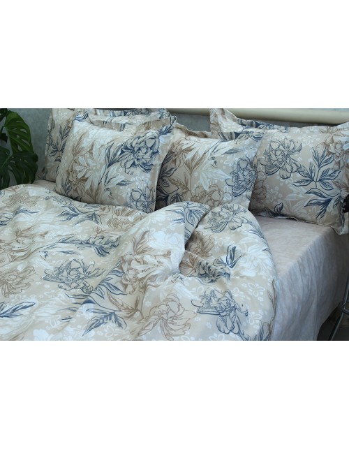Полуторний комплект постільної білизни з квітковим візерунком, Ранфорс