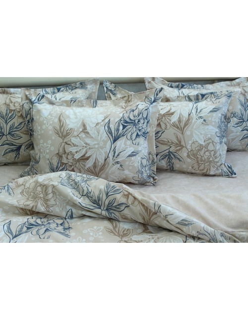 Полуторний комплект постільної білизни з квітковим візерунком, Ранфорс
