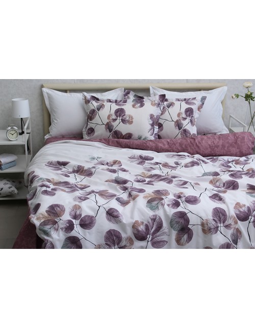 Полуторний комплект постільної білизни з квітковим принтом, Ранфорс