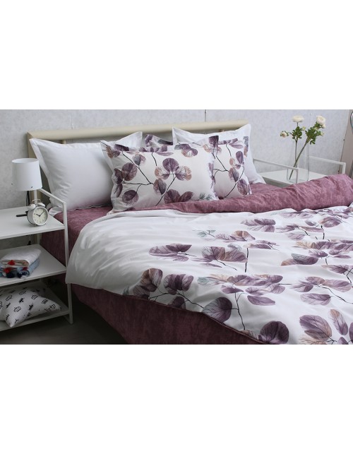 Полуторний комплект постільної білизни з квітковим принтом, Ранфорс