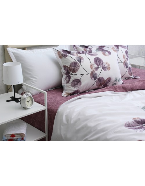 Полуторний комплект постільної білизни з квітковим принтом, Ранфорс