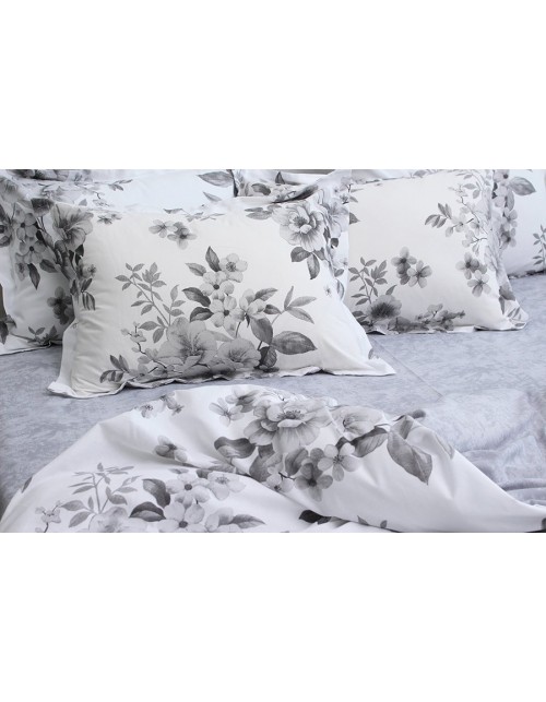Полуторний комплект постільної білизни з квітковим принтом, Ранфорс