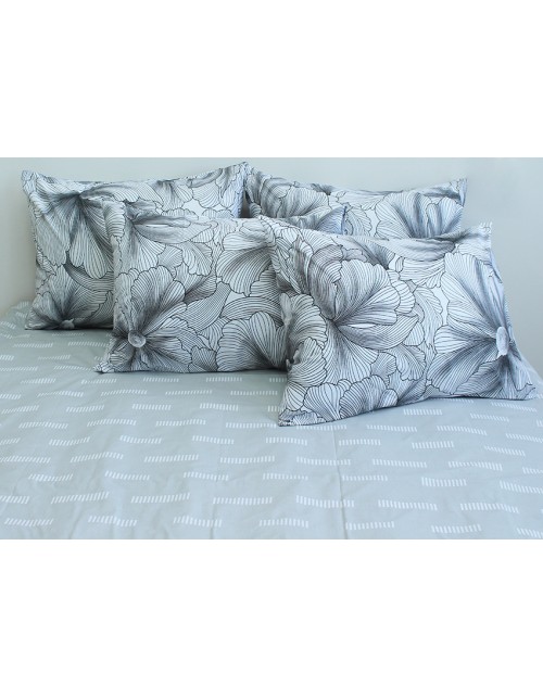 Полуторний комплект постільної білизни з квітковим принтом, Ранфорс