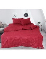 Постіль полуторна червоного кольору в ромб