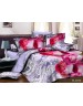 Полуторный комплект постельного белья фиолетового цвета с розами, Ранфорс