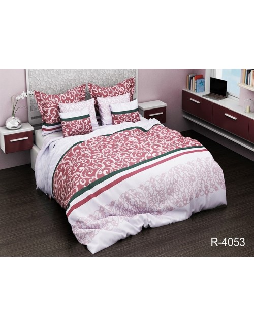 Полуторный комплект постельного белья с узорами, Ранфорс