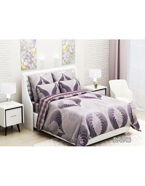 Полуторний комплект постільної білизни з візерунками, Ранфорс