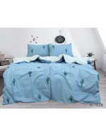 Постель полуторная серого цвета с кактусами