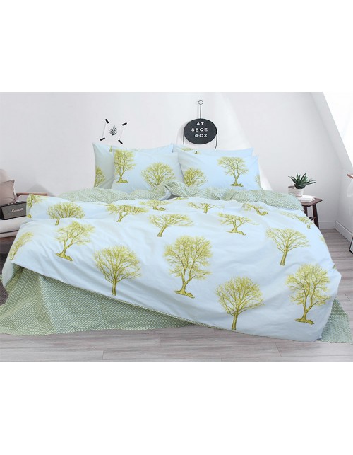 Полуторний комплект постільної білизни з деревами, Ранфорс