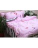 Полуторный комплект постельного белья розового цвета с сердцами, Сатин люкс